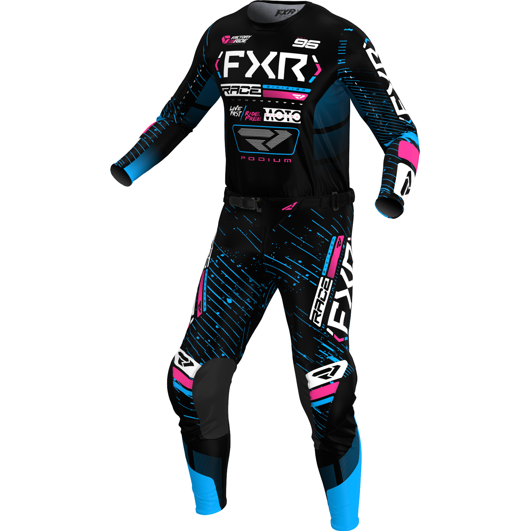 2025 FXR PODIUM BLACK CYAN PINK MX KIT COMBO | FXR MX Kits – mastersofmx