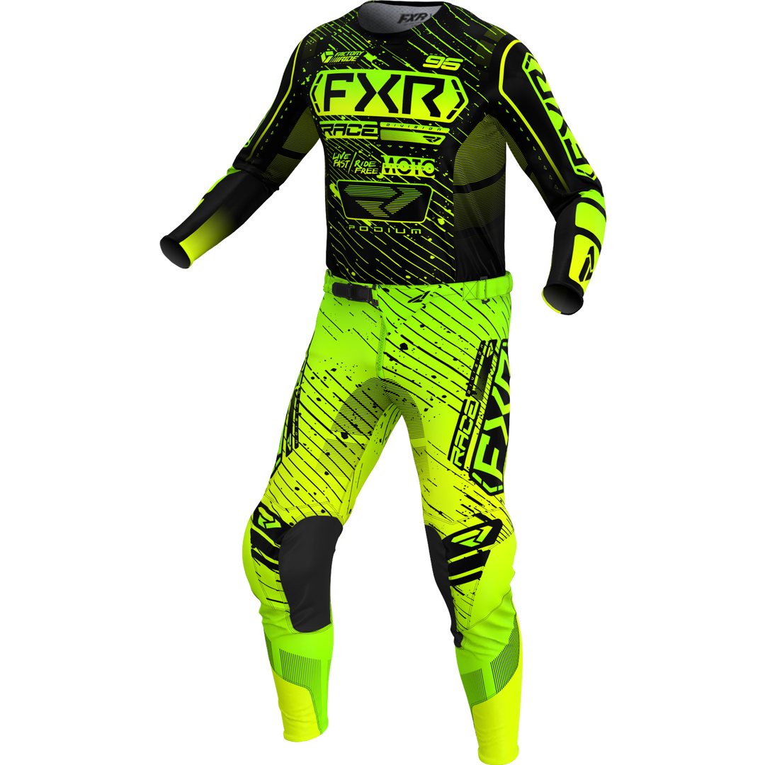 2025 FXR Youth Podium Black Hi Vis Kit Combo