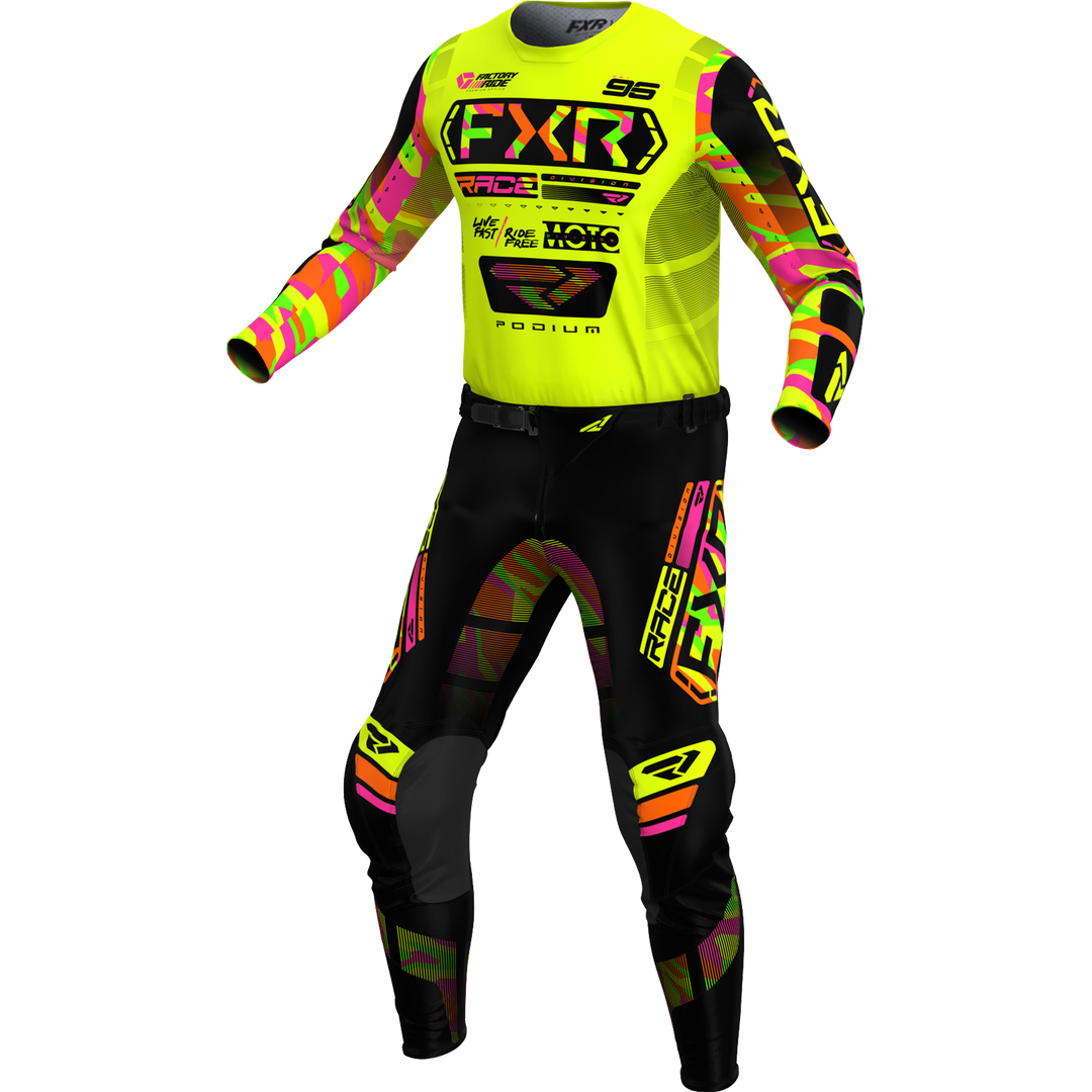 2025 FXR Youth Podium Hi Vis Sherbet Camo Kit Combo