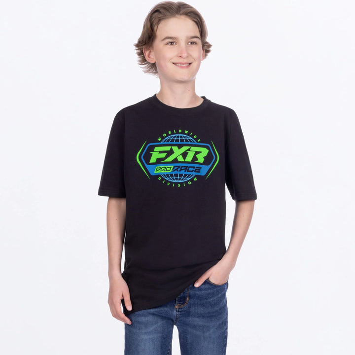 FXR Youth Race Division Premium Tee Black Green