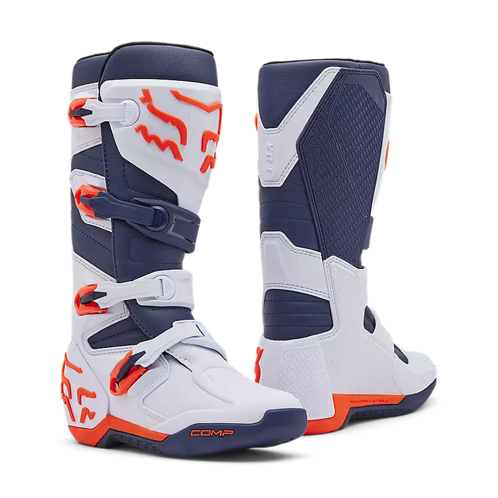 Fox Comp MX Boot White Navy Orange