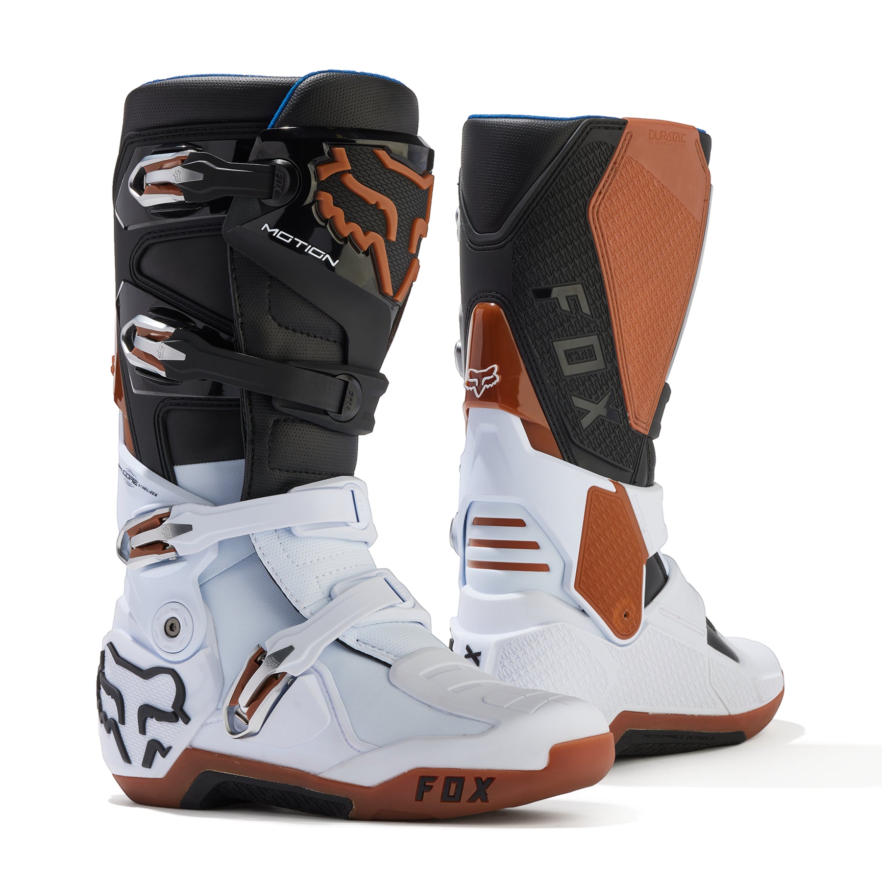 Fox Motion MX Boots Black White