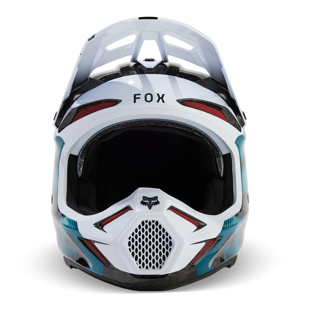 2024 Fox V3 RS WITHERED Black Maui Blue Motocross Helmet