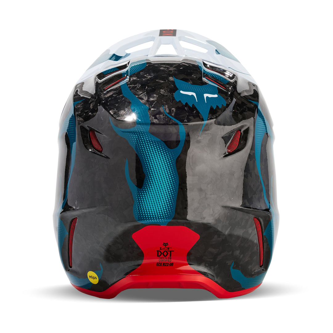 2024 Fox V3 RS WITHERED Black Maui Blue Motocross Helmet