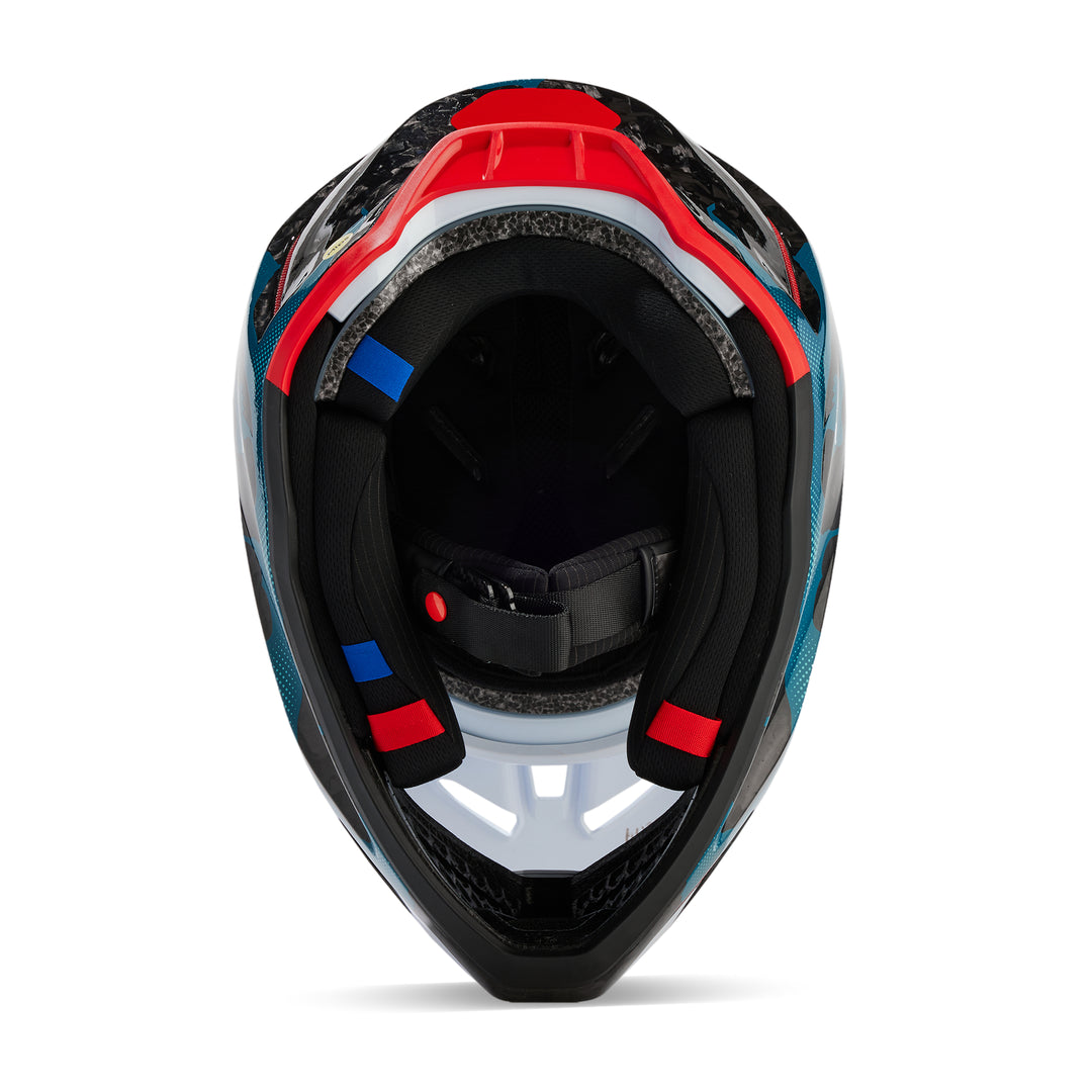 2024 Fox V3 RS WITHERED Black Maui Blue Motocross Helmet