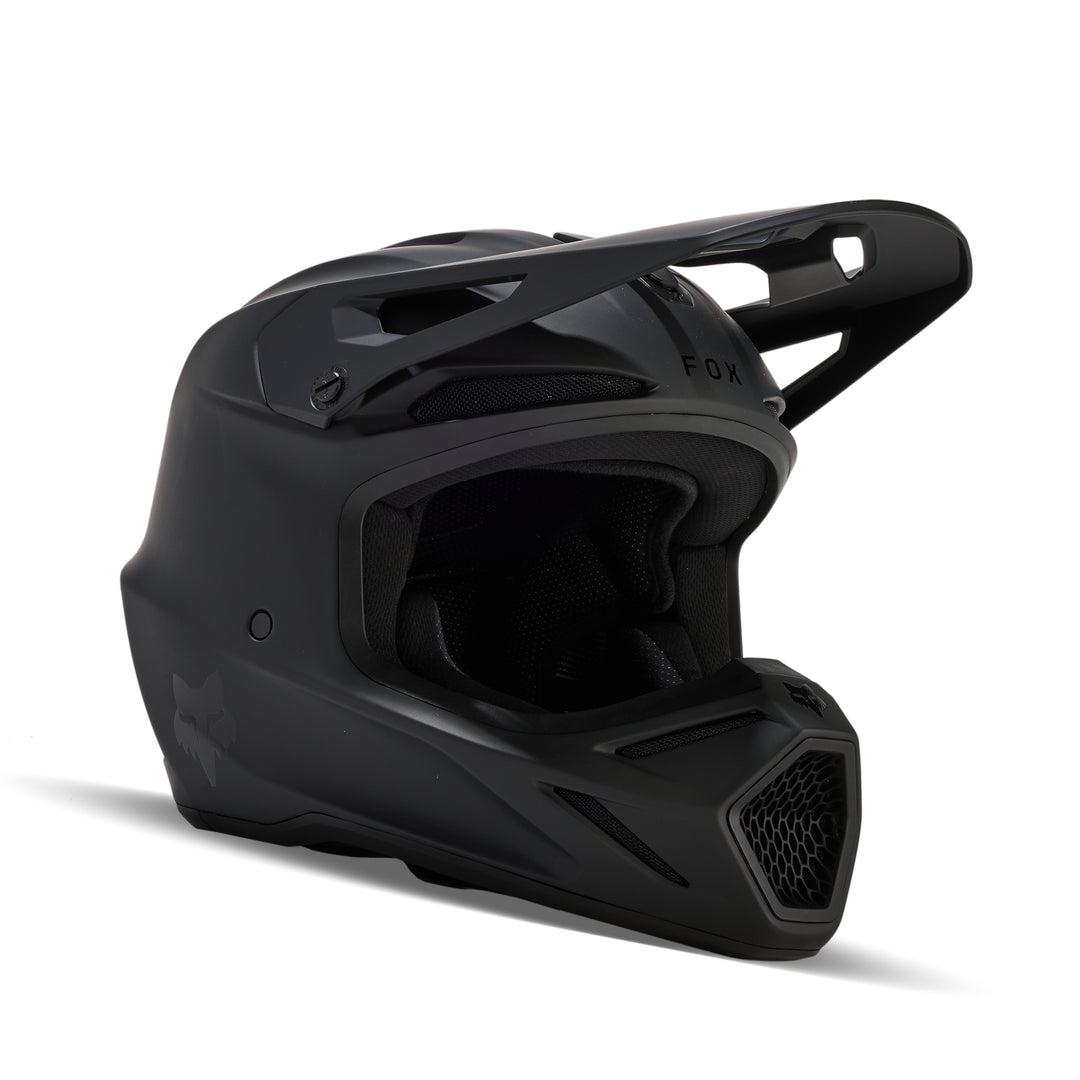 2025 Fox V3 SOLID MATTE BLACK Motocross Helmet