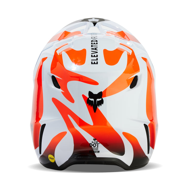 2024 Fox V3 MAGNETIC White Orange Motocross Helmet