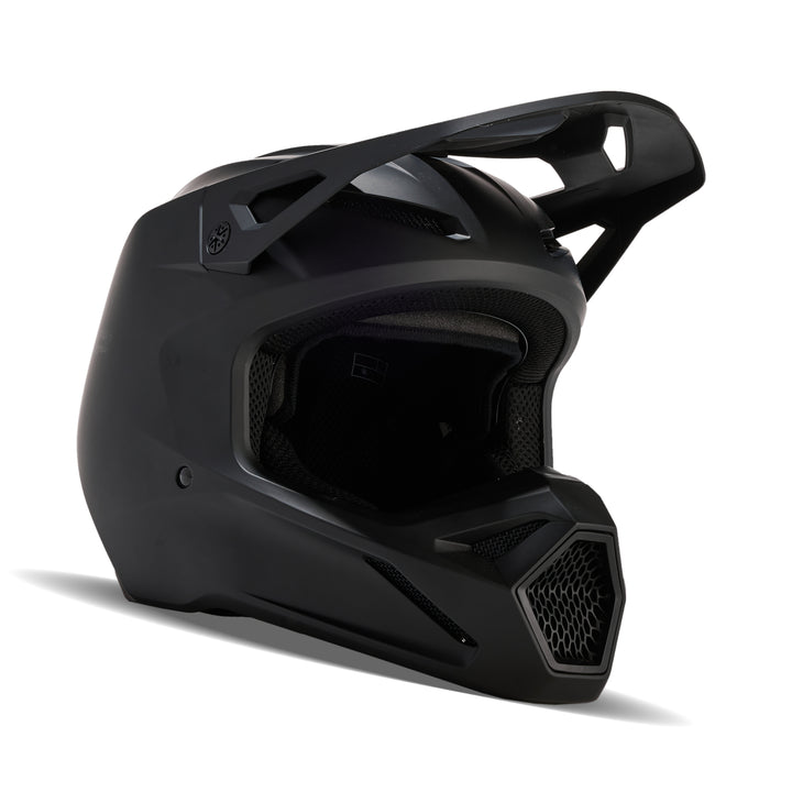 2025 Fox V1 Solids - Matte Black Motocross Helmet