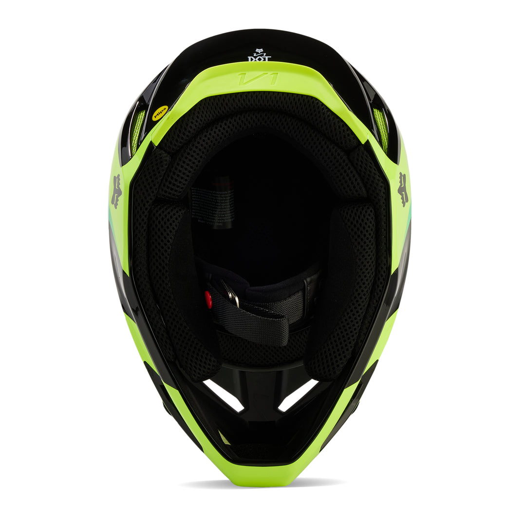 2024 Fox V1 STREAK Black Yellow Motocross Helmet