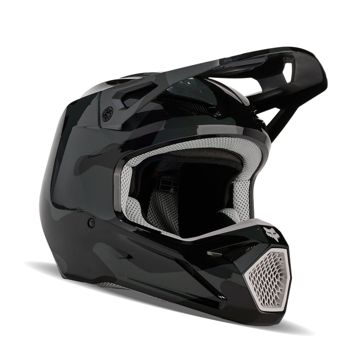 2025 Fox V1 BNKR Black Camo Motocross Helmet