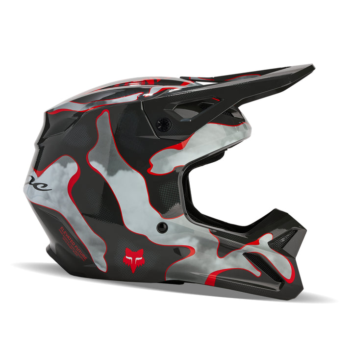 2024 Fox V1 ATLAS Grey Red Motocross Helmet