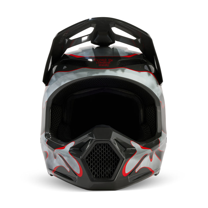 2024 Fox V1 ATLAS Grey Red Motocross Helmet