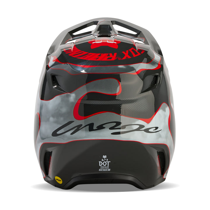 2024 Fox V1 ATLAS Grey Red Motocross Helmet