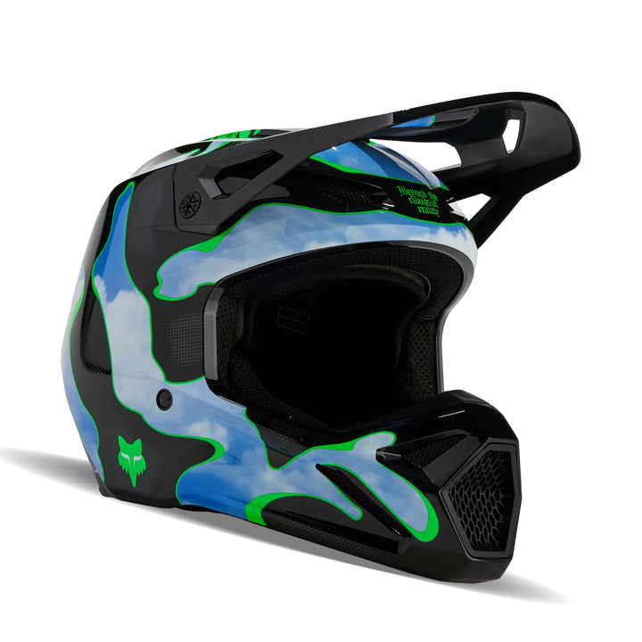 2024 Fox V1 ATLAS Black Blue Grey Motocross Helmet