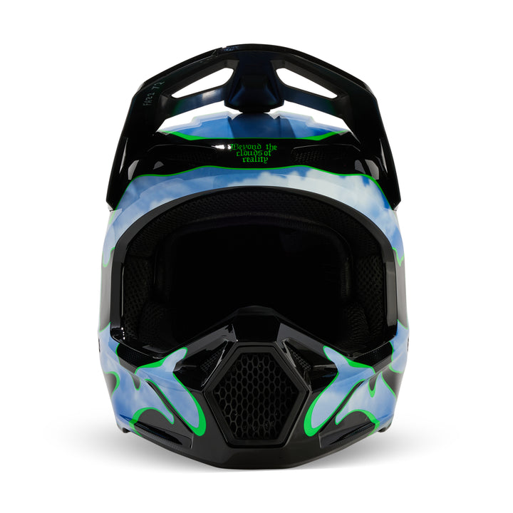 2024 Fox V1 ATLAS Black Blue Grey Motocross Helmet