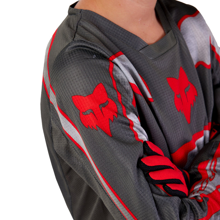 2024 Fox Youth 180 ATLAS Grey Red Kit Combo