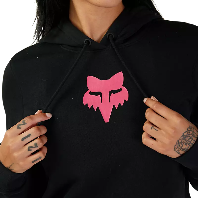 Fox Ladies Legacy Fox Head Pullover Hoodie Black Pink