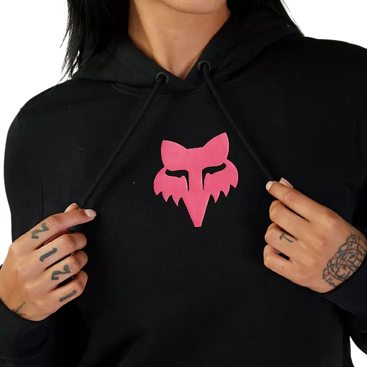 Fox Ladies Legacy Fox Head Pullover Hoodie Black Pink