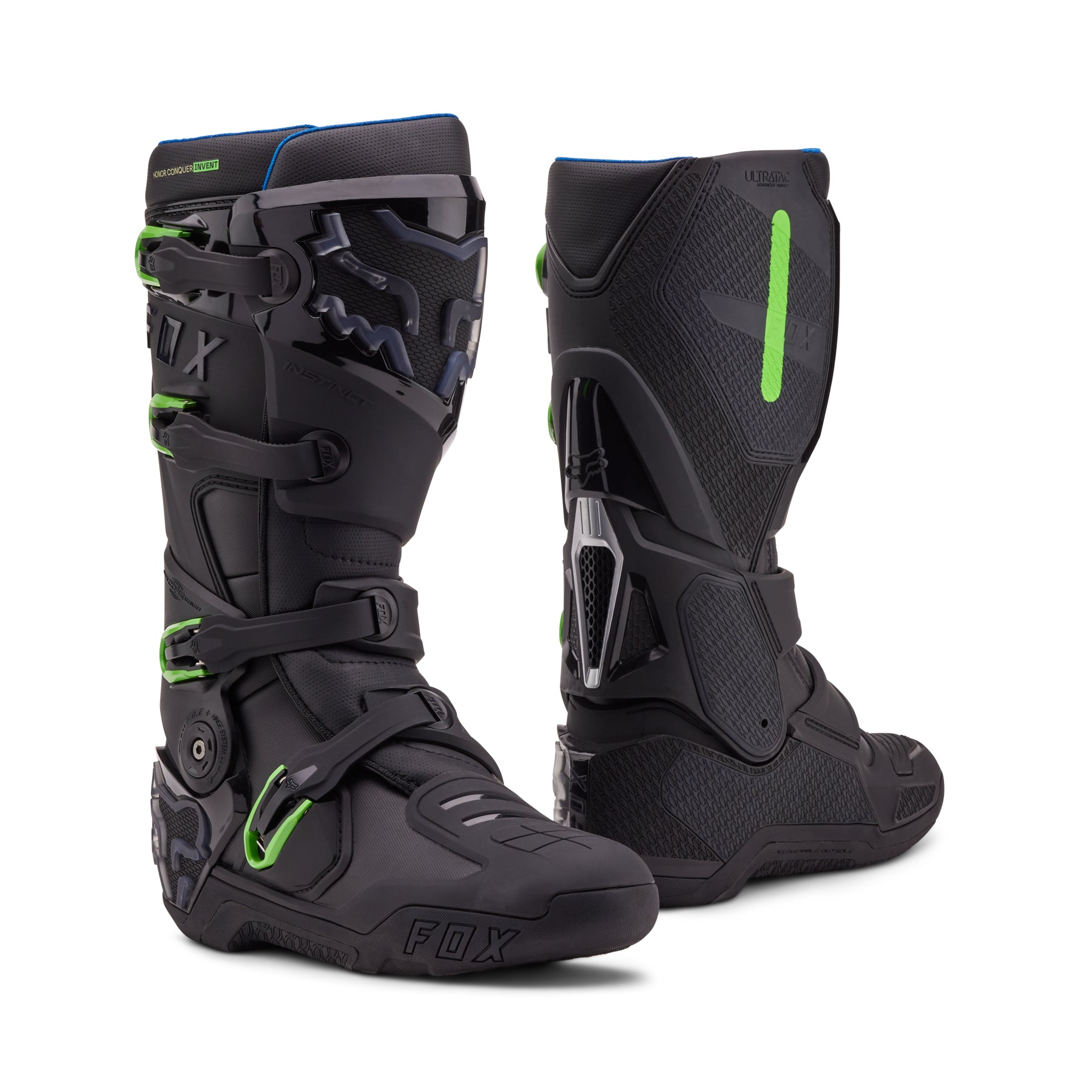 Limited Edition A1 50th Anniversary Fox Instinct MX Boot Black Green Motocross Boots mastersofmx