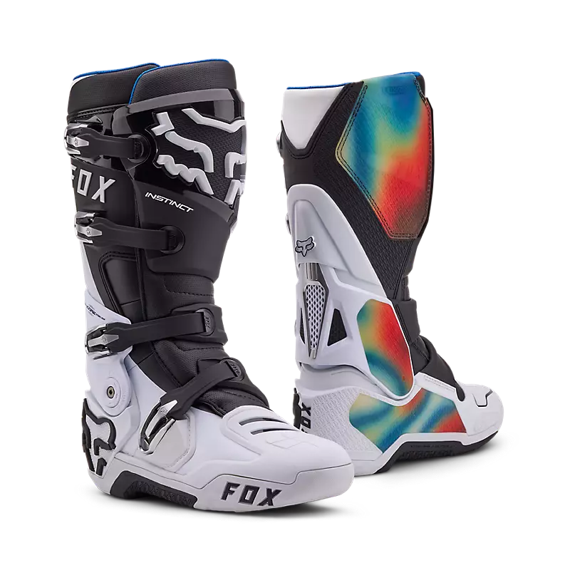 Limited Edition SCANS FOX INSTINCT BLACK WHITE MX BOOTS