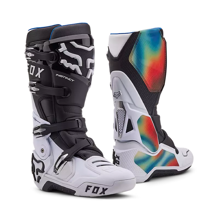 Limited Edition SCANS FOX INSTINCT BLACK WHITE MX BOOTS