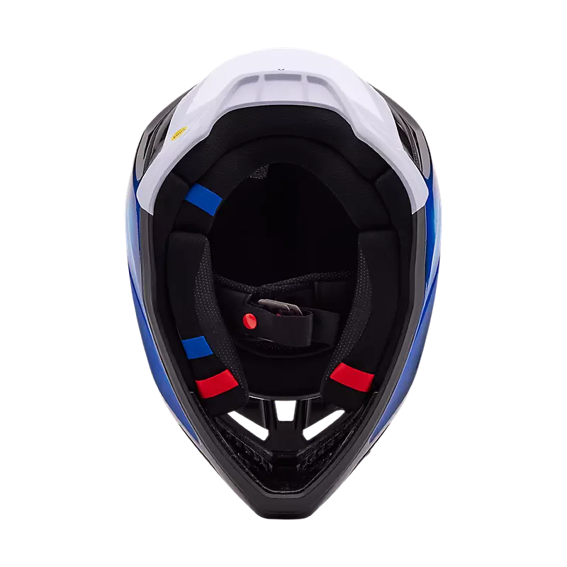 2024 Fox V3 Volatile Black Blue Motocross Helmet