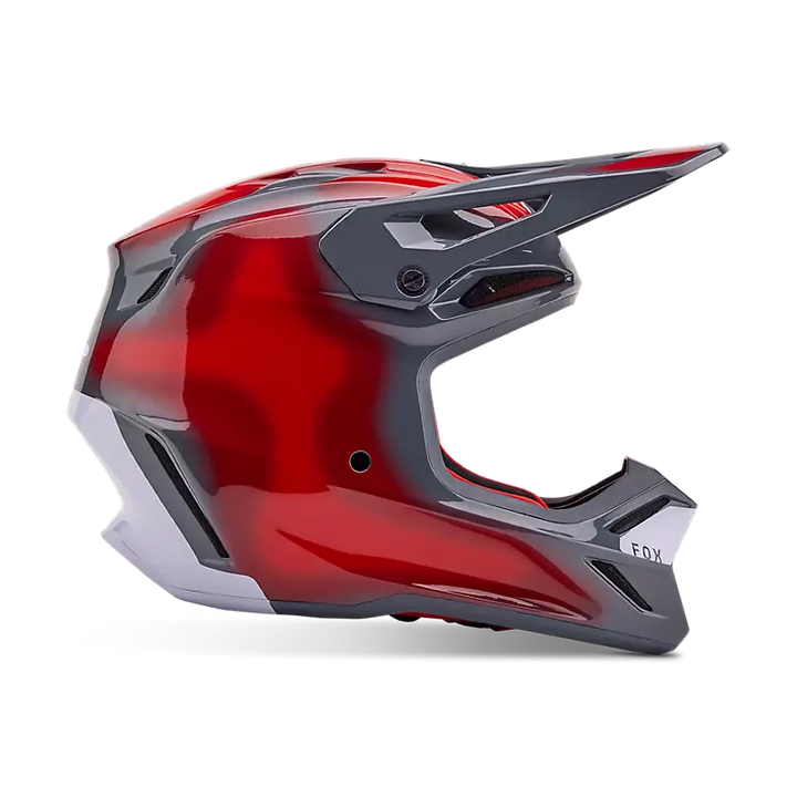 2024 Fox V3 Volatile Grey Red Motocross Helmet