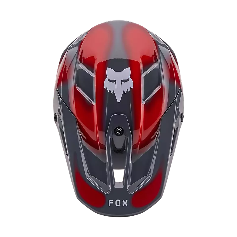 2024 Fox V3 Volatile Grey Red Motocross Helmet