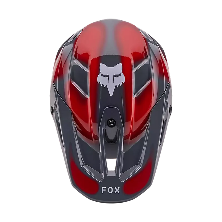 2024 Fox V3 Volatile Grey Red Motocross Helmet