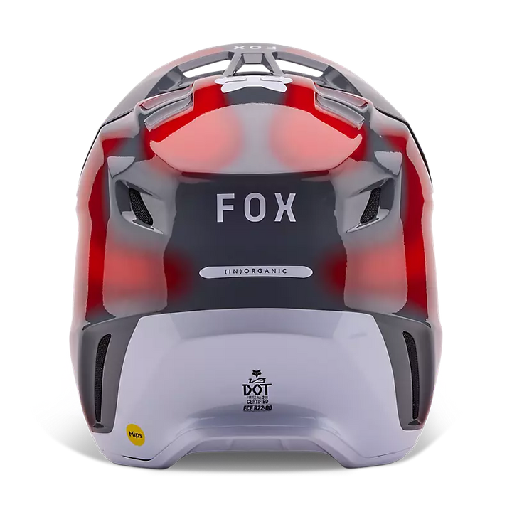 2024 Fox V3 Volatile Grey Red Motocross Helmet