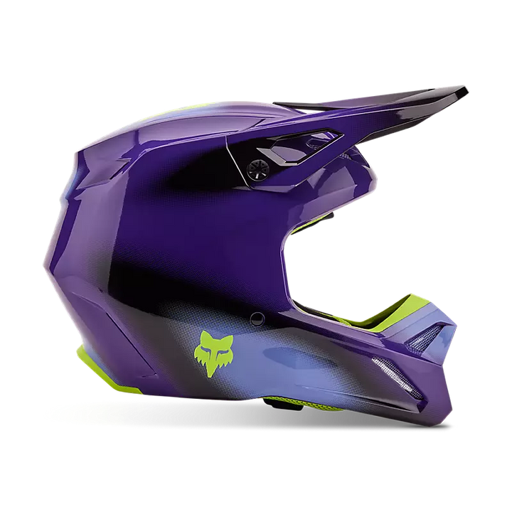 2024 Fox V1 Interfere Purple Blue Motocross Helmet