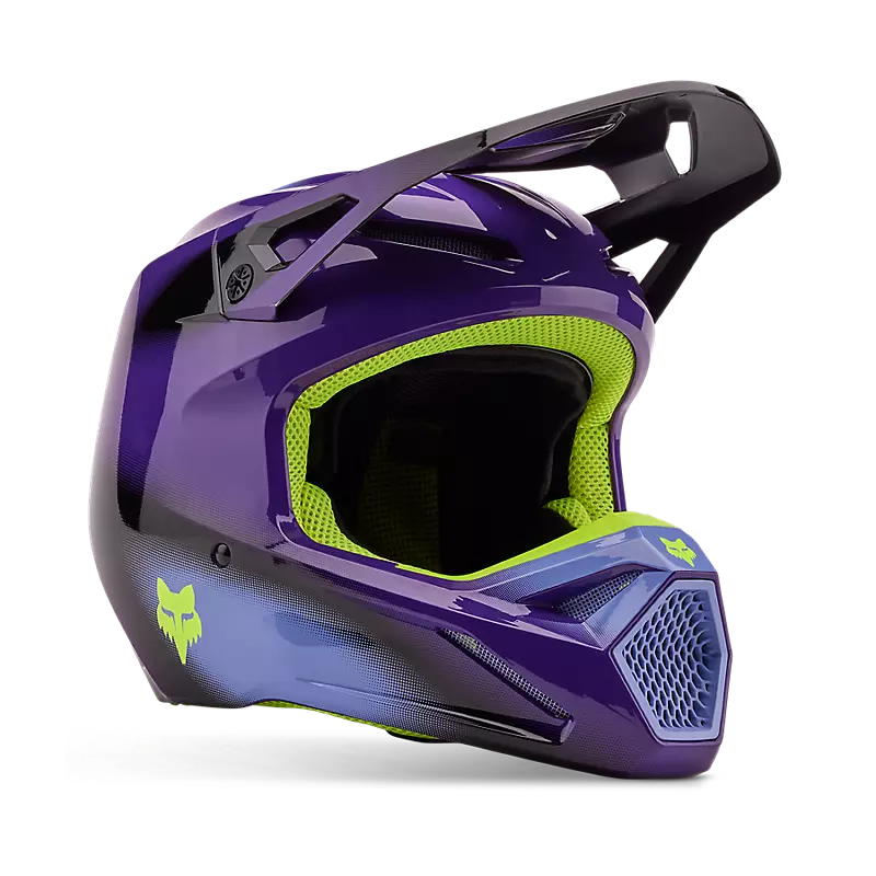 2024 Fox V1 Interfere Purple Blue Motocross Helmet