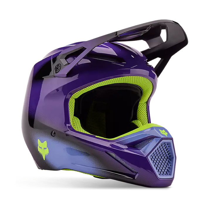 2024 Fox V1 Interfere Purple Blue Motocross Helmet