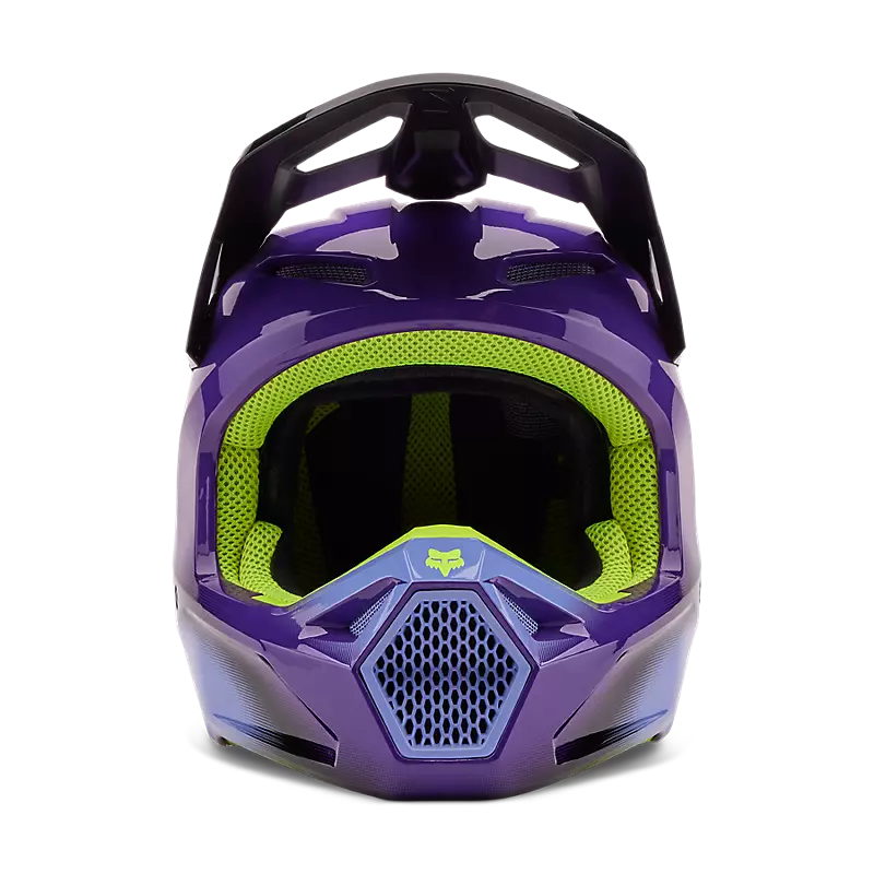 2024 Fox V1 Interfere Purple Blue Motocross Helmet