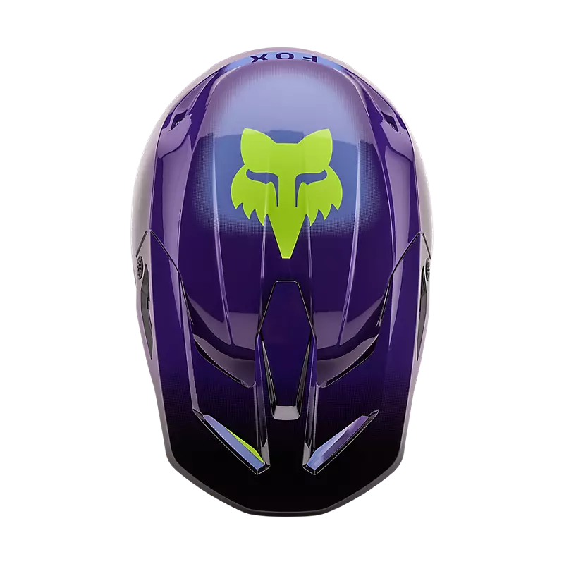 2024 Fox V1 Interfere Purple Blue Motocross Helmet