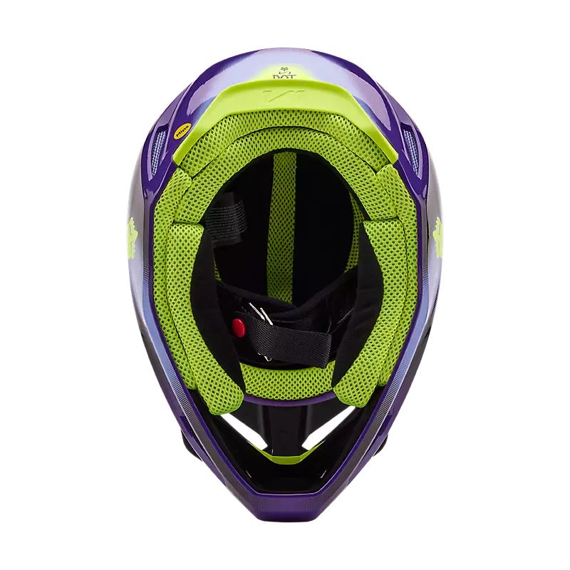 2024 Fox V1 Interfere Purple Blue Motocross Helmet