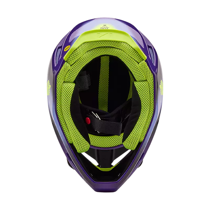 2024 Fox V1 Interfere Purple Blue Motocross Helmet