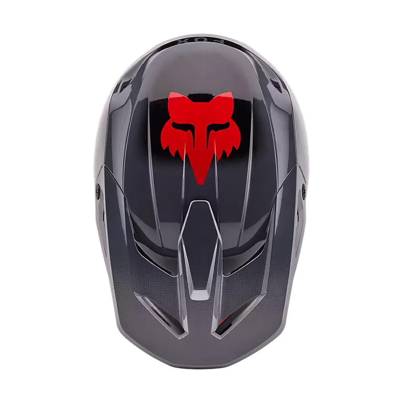 2024 Fox V1 Interfere Grey Red Motocross Helmet