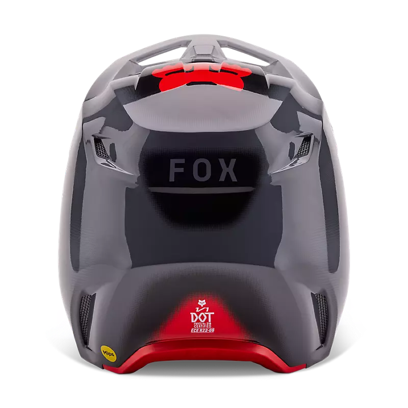 2024 Fox V1 Interfere Grey Red Motocross Helmet