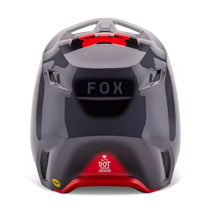 2024 Fox V1 Interfere Grey Red Motocross Helmet