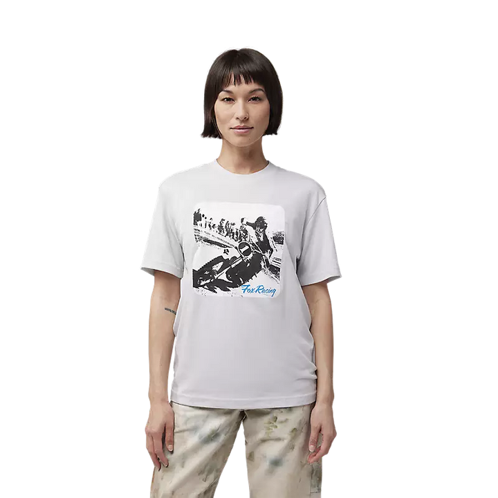 Fox Ladies Scripted Photo Tee Grey