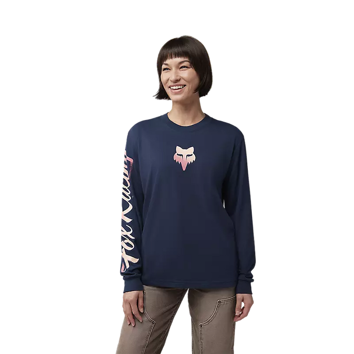 Fox Ladies Scripted Long Sleeve Tee Blue