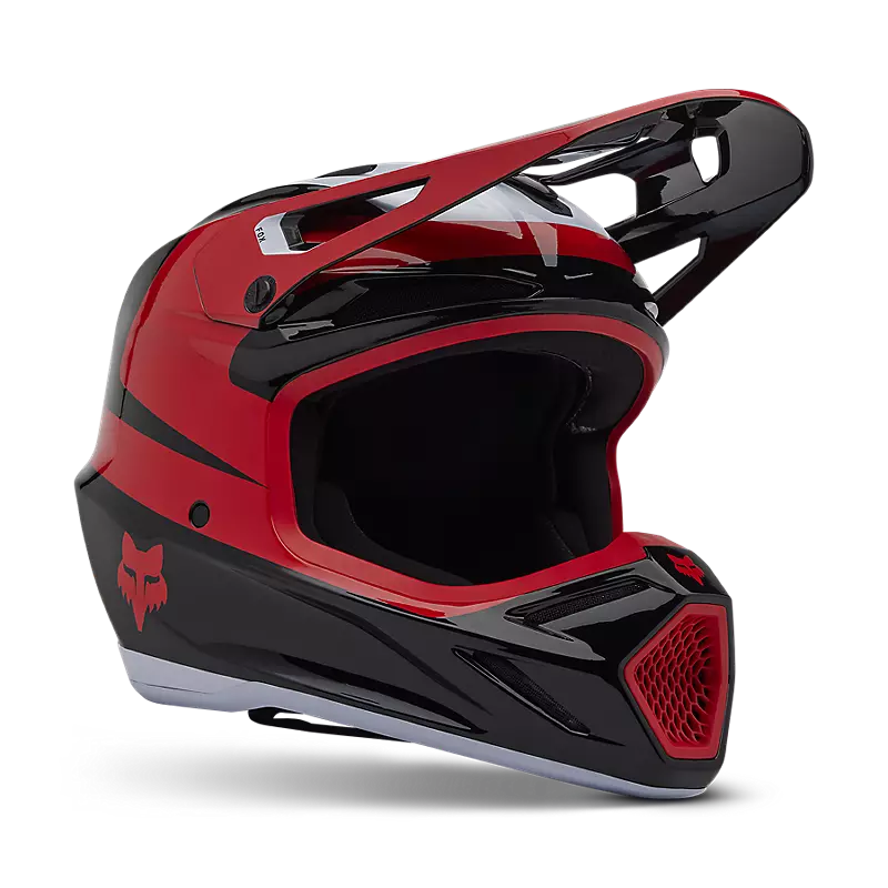 2025 Fox V3 Divider Black Red Motocross Helmet