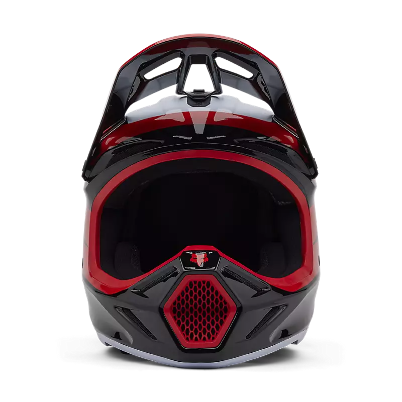 2025 Fox V3 Divider Black Red Motocross Helmet