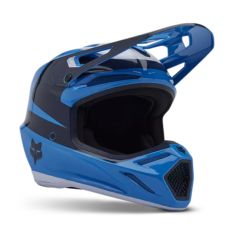 2025 Fox V3 Divider True Blue Motocross Helmet