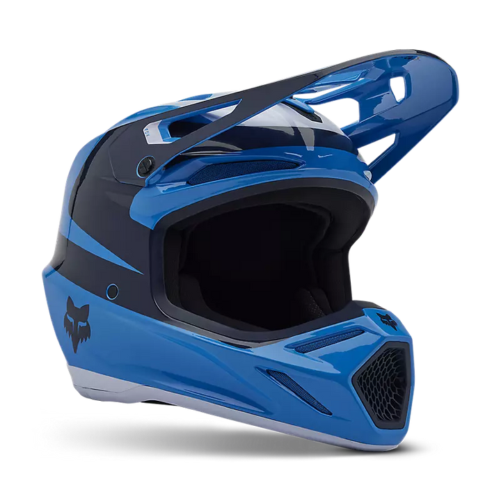 2025 Fox V3 Divider True Blue Motocross Helmet