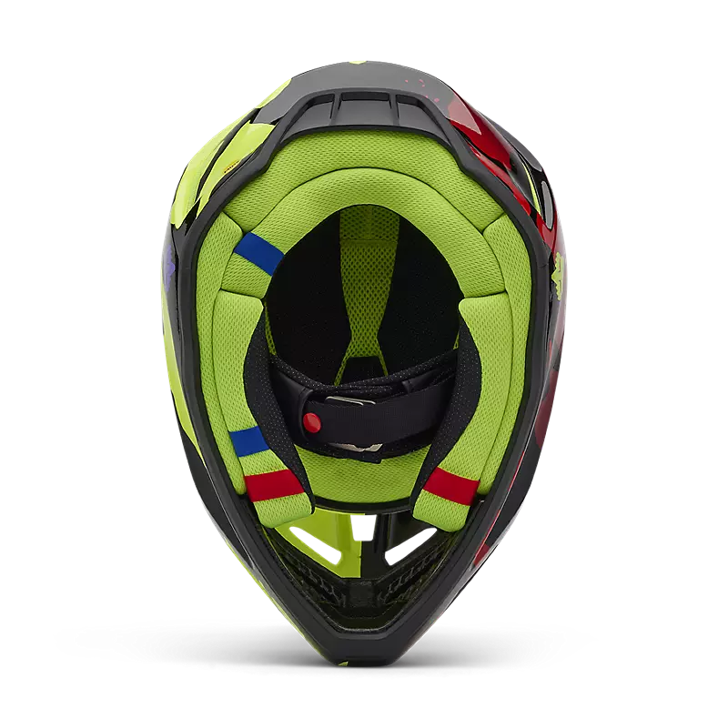 2025 Fox V3 Throttle Purple Yellow Motocross Helmet