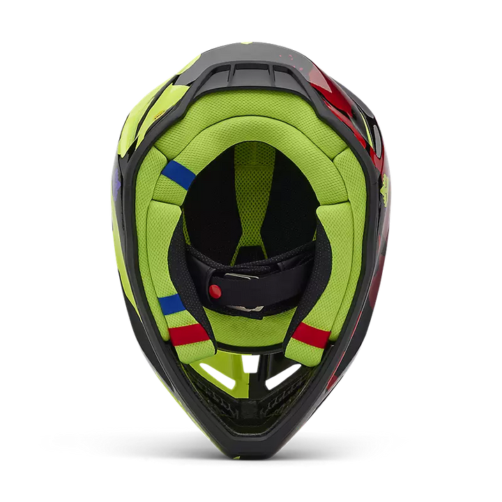 2025 Fox V3 Throttle Purple Yellow Motocross Helmet