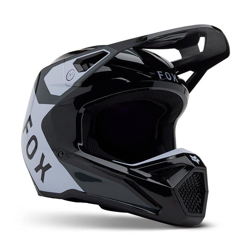 2025 Fox V1 Lean - Black White Motocross Helmet | Fox MX Helmets ...