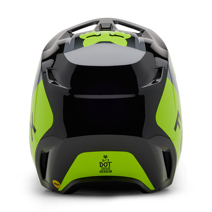 2025 Fox V1 Lean Grey Yellow Motocross Helmet